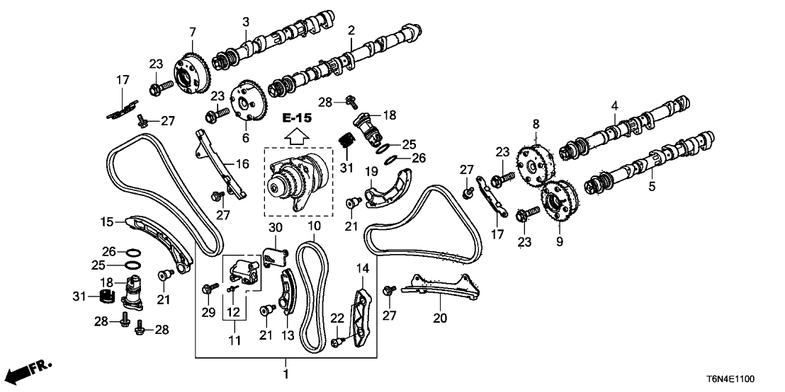 Acura 14220-58G-A00 Camshaft, Driver Side Exhaust