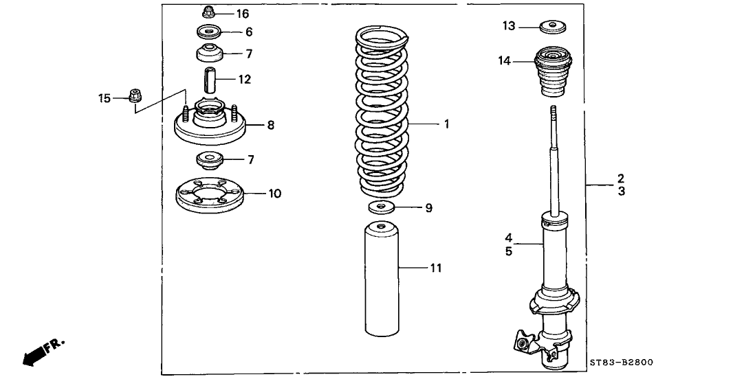 Acura 51601-ST8-922 Shock Absorber Assembly, Right Front (Showa)