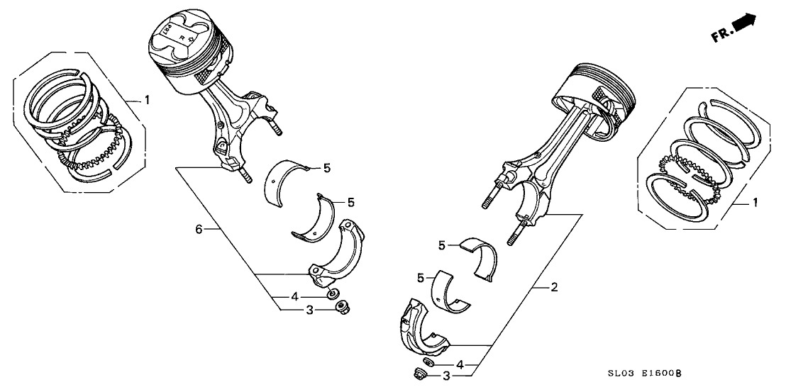 Acura 13250-PR7-306 Rod Assembly, Rear Connecting (0.50)