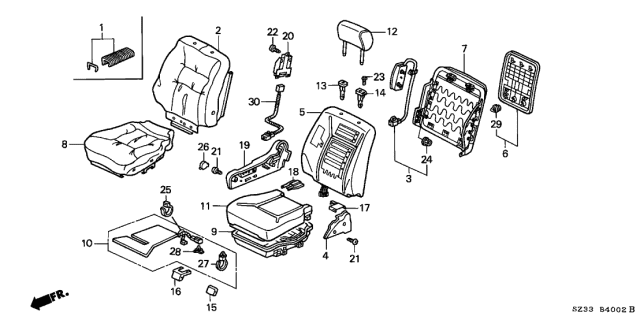 1999 Acura RL Headrest Assembly (Quartz) (Leather) Diagram for 81140-SZ3-A62ZD
