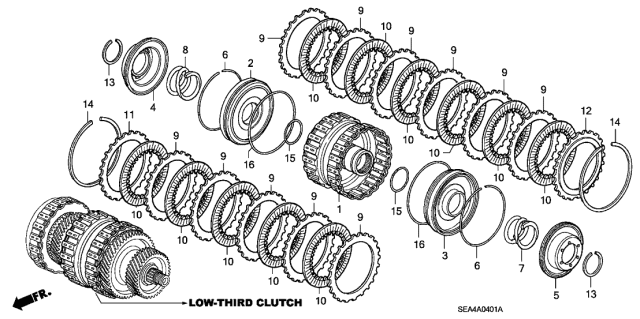 2007 Acura TSX AT Clutch (Low-Third) Diagram