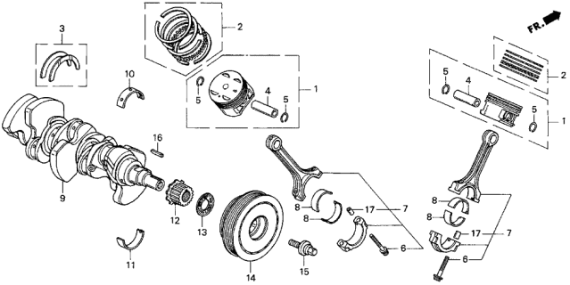 1998 Acura CL Bearing B, Connecting Rod (Brown) (Glacier Daido) Diagram for 13212-P8A-A04