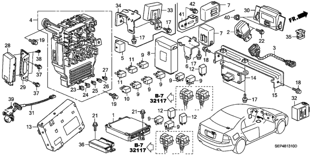 2005 Acura TL Sensor Assembly, Cluster (YaWith Lateral Acceleration) Diagram for 39960-SFE-003