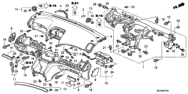 2008 Acura TSX Panel Assembly, Instrument (Lower) (Moon Lake Gray) Diagram for 77109-SEC-A51ZB