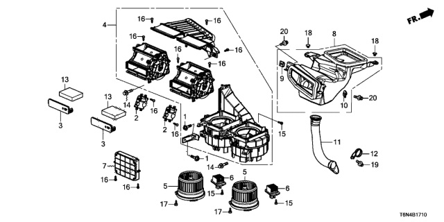 2021 Acura NSX Computer Assembly , Automatic Air Conditioner Diagram for 79610-T6N-A42