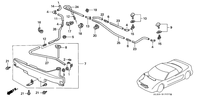 1998 Acura NSX Joint L, Washer Diagram for 76828-SL0-003
