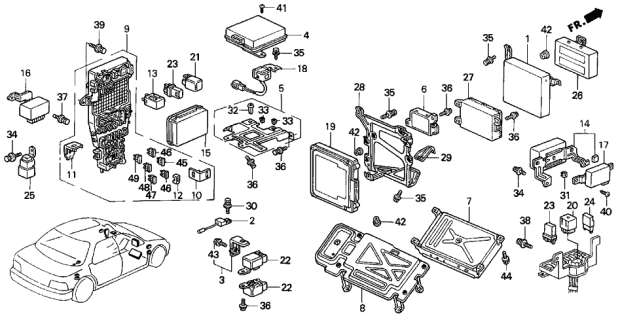 1992 Acura Vigor Power Relay Assembly (4P) (056700-85700) (Denso) Diagram for 39797-SE3-003