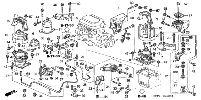 2004 Acura TL Engine Mounts (MT) Diagram