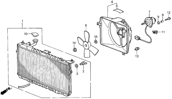 1987 Acura Integra Cooling Fan Motor (Denso) Diagram for 19030-PG7-661