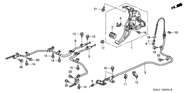 2002 Acura TL Clip B, Parking Wire Diagram for 90683-S0K-A01