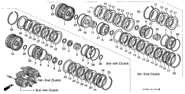 1997 Acura CL Disk, Clutch Diagram for 22545-P7Z-023