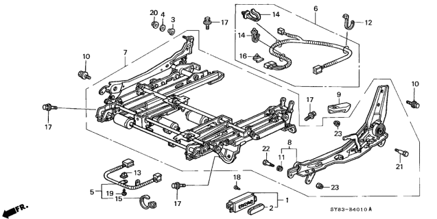 1998 Acura CL Cord, Power Seat (B) Diagram for 81312-SV1-L31