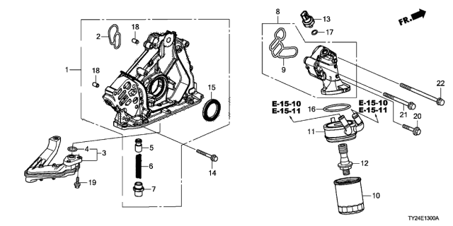 2016 Acura RLX Oil Pump Assembly Diagram for 15100-R9P-A01