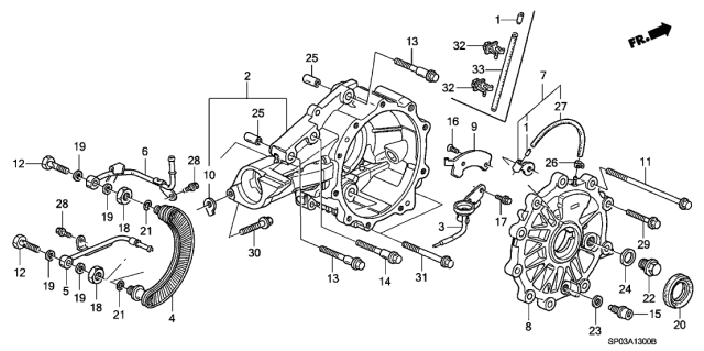 1995 Acura Legend Cover, Differential Carrier Diagram for 41170-PY4-000