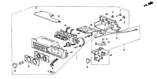 1987 Acura Legend Switch Assembly, Heater Control Diagram for 79600-SD4-A01