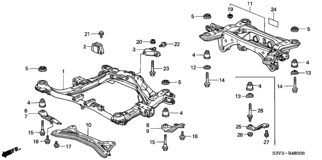 2006 Acura MDX Stay A, Driver Side Sub-Frame Mounting Diagram for 50233-S3V-A00