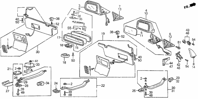 1988 Acura Legend Grab Rail Spacer Diagram for 83248-SG0-003