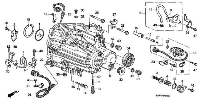 2005 Acura NSX MT Transmission Case Diagram