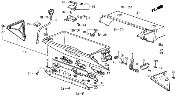 1988 Acura Legend Pin, Spring (4X25) Diagram for 94305-40252
