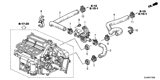 2012 Acura RL Water Inlet Hose B Diagram for 79722-SDA-A00