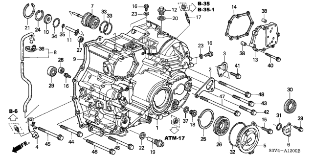 2003 Acura MDX Case Set,Transmissn Diagram for 21010-RDK-305