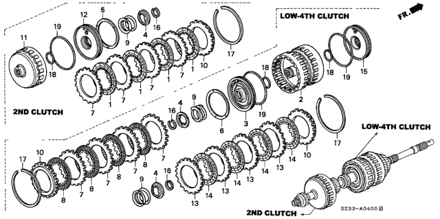 2001 Acura RL Disk, Second Clutch Diagram for 22344-P5D-A01