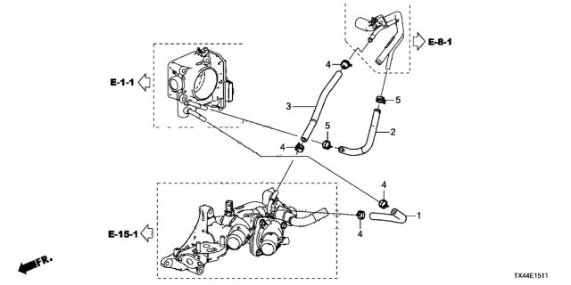 2016 Acura RDX Hose, Water (C) Diagram for 19523-5G0-A00