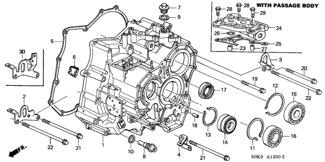 2001 Acura TL Body, Passage (ATF) Diagram for 25801-P7W-A00