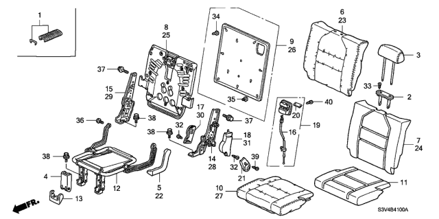 2006 Acura MDX Cap, Reclining Lever (Moon Lake Gray) Diagram for 82244-S3V-A11ZD