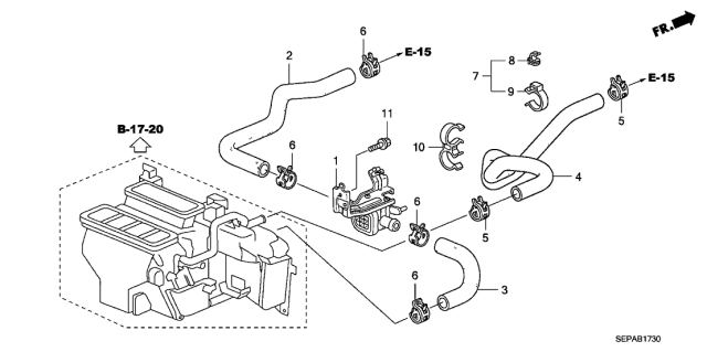 2008 Acura TL Water Valve Assembly Diagram for 79710-SDA-A01