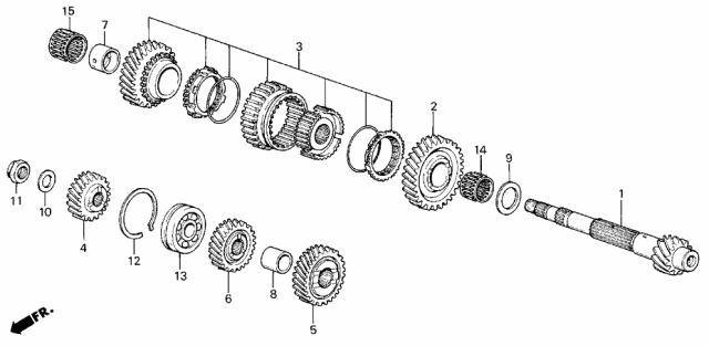 1987 Acura Integra Gear, Countershaft Fifth Diagram for 23461-PG9-600