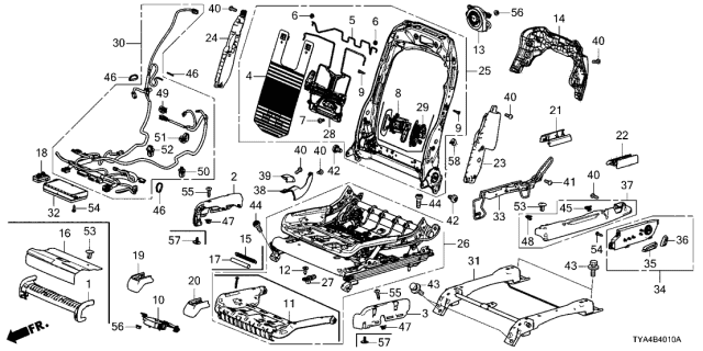2022 Acura MDX Bolster Support Right Diagram for 81138-TYA-A21