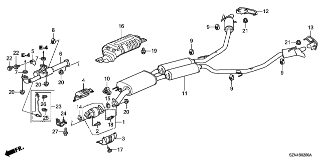 2013 Acura ZDX Catalytic Converter Diagram for 18160-RYE-A10