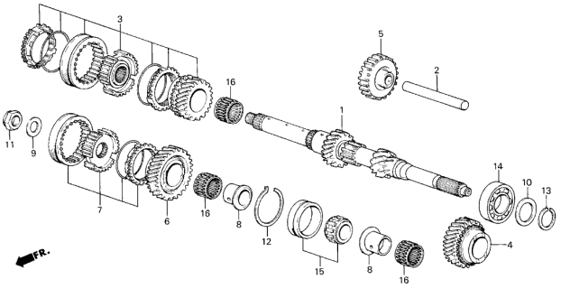 1989 Acura Integra Washer, Spring (22MM) Diagram for 23926-PB6-010
