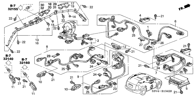 2005 Acura MDX Bracket, Right Front Grab Rail Diagram for 83241-S3V-A81