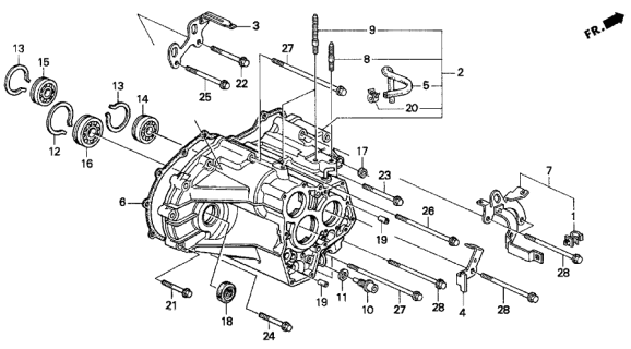 1997 Acura CL AT Transmission Housing Diagram
