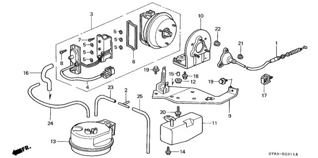 1997 Acura CL Tank, Vacuum Diagram for 36625-P8A-A01