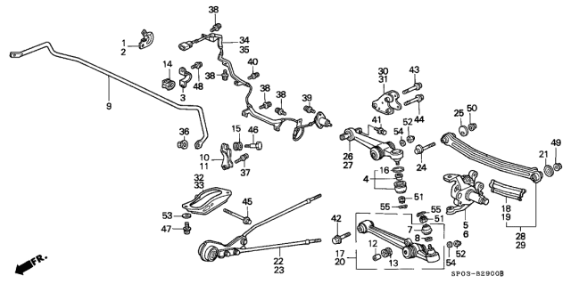 1992 Acura Legend Protector, Right Rear Arm B (Lower) Diagram for 52357-SP0-A00