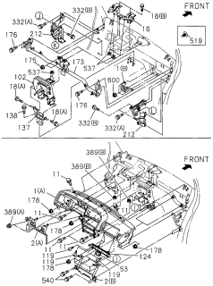 1996 Acura SLX Reinforcement, Instrument Panel (Lower) Diagram for 8-97110-154-0