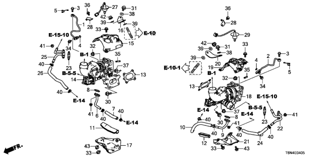 2019 Acura NSX Turbocharger Assembly, Passenger Side Diagram for 18800-58G-A01