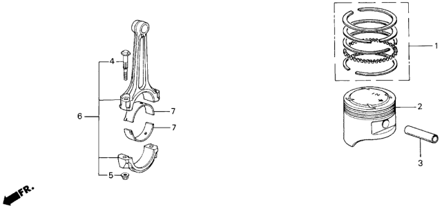 1987 Acura Integra Rod, Connecting Diagram for 13210-PG6-000