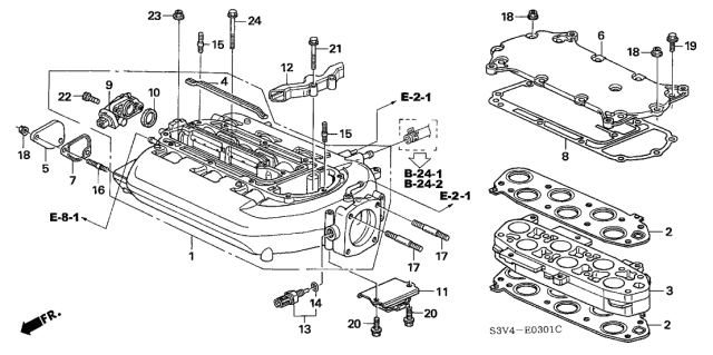2004 Acura MDX Cover, Intake Manifold (Upper) Diagram for 17116-RDJ-A00