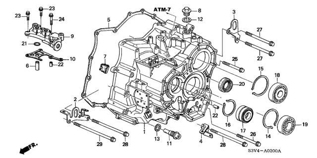 2002 Acura MDX Set, Transmission Case Diagram for 21210-PVG-405