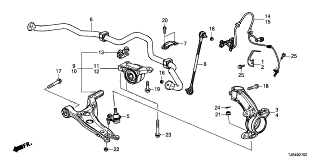 2021 Acura RDX Front Clamp Diagram for 51398-TJB-A00