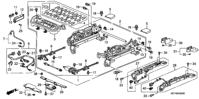 2005 Acura TL Front Seat Components Diagram 2