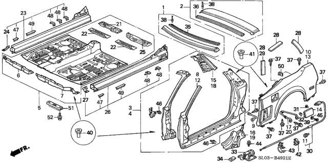 1999 Acura NSX Panel Set, Passenger Side (Outer) Diagram for 04631-SL0-T01ZZ