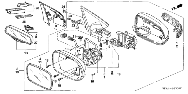 2005 Acura TSX Actuator Assembly, Passenger Side (R1400) (Heated) Diagram for 76210-SEA-E21