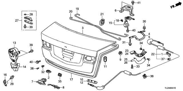 2013 Acura TSX Lid, Trunk (Dot) Diagram for 68500-TL2-A70ZZ