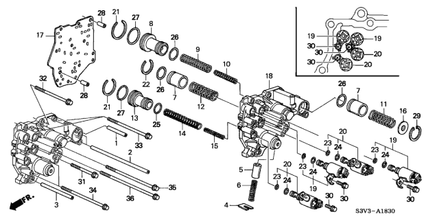 2005 Acura MDX Solenoid Assembly Diagram for 28400-RDK-003