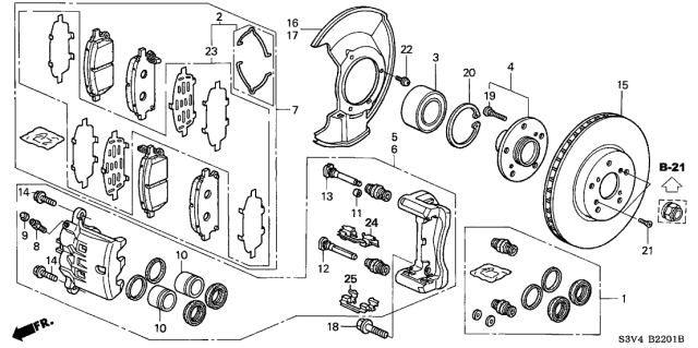 2003 Acura MDX Front Brake Diagram